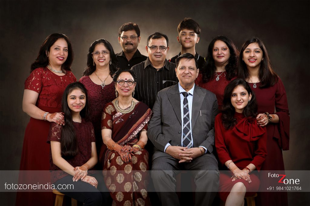 Cute indian bride and groom with family portrait | Photo 177859